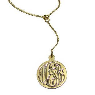 Engraved Disc Dangle Necklace