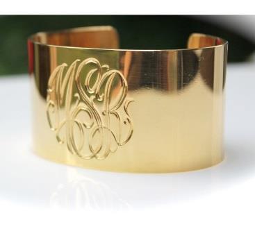 Engraved Wide Cuff Bracelet