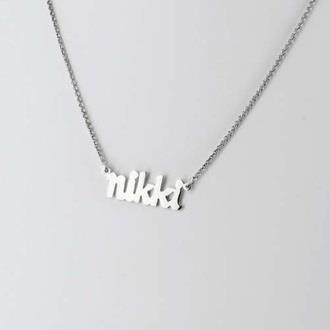 Small Block Nameplate Necklace Item 49668