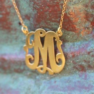Single Bordered Initial Necklace