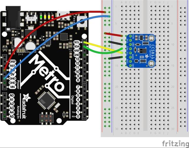 Arduino Wiring & Test You can easily wire this breakout to any microcontroller, we'll be using an Adafruit Metro (Arduino compatible) with the Arduino IDE.