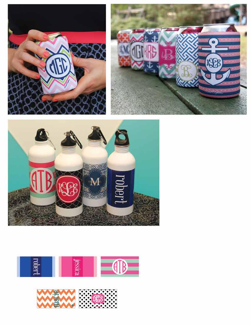 Can Cooler Wraps Keep your drink cool in a stylish way! The velcro closure allows this wrap to fit multiple sizes. Great for cans and bottles of water! -13 Can Cooler Wrap $20 (Ex.