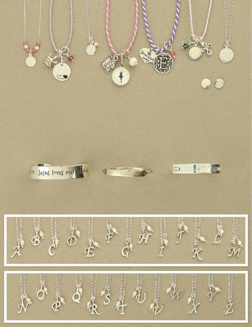 A. B. C. D. E. F. G. H. a. JN0191-0200 $16 Delicate pink and silver bead necklace 16-18 with JC0001 $16 E Sterling silver small round charm 7/16 b. JP0305 $12 E Jesus Loves Me!