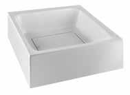 420 x 420 x 150 h mm 37571 Wall-mounted or counter washbasin in Cristalplant (matt white) without