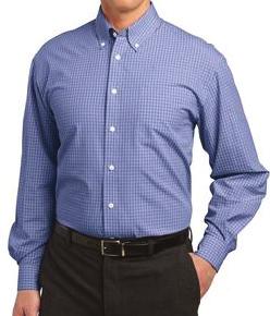 -plaid pattern -easy care shirt -55/45 2 oz -open