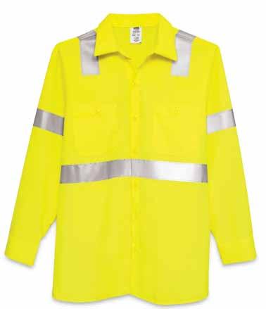 60860 71 lime yellow 65386 HigH-Visibility WoVen shirt Ansi ClAss 2 Trim is 3M Scotchlite Reflective Material Colorfast 5.5 oz.