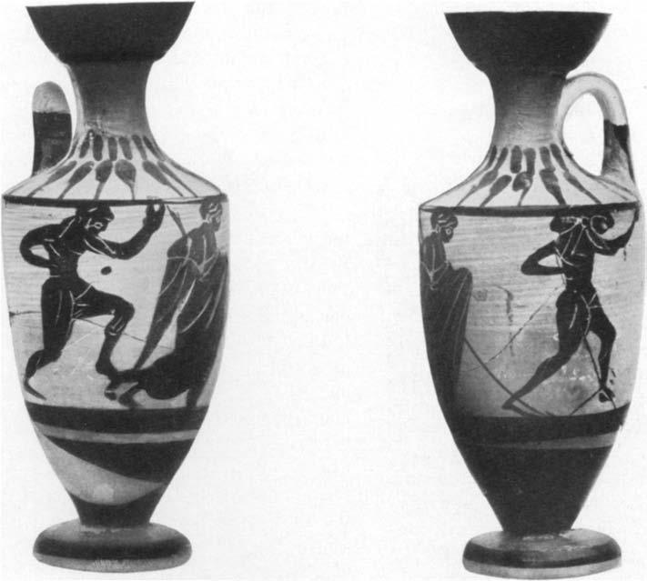 A BOX OF ANTIQUITIES FROM CORINTH 77 MP 87 Black Figured White-Ground Lekythos (Fig. 20). Heig,ht 0-117 m.; greatest diameter 0 047 mi.; top of handle and part of body restored; red Attic clay.