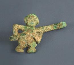 3rd/2nd century BCE Gilt bronze with glass inlay, length