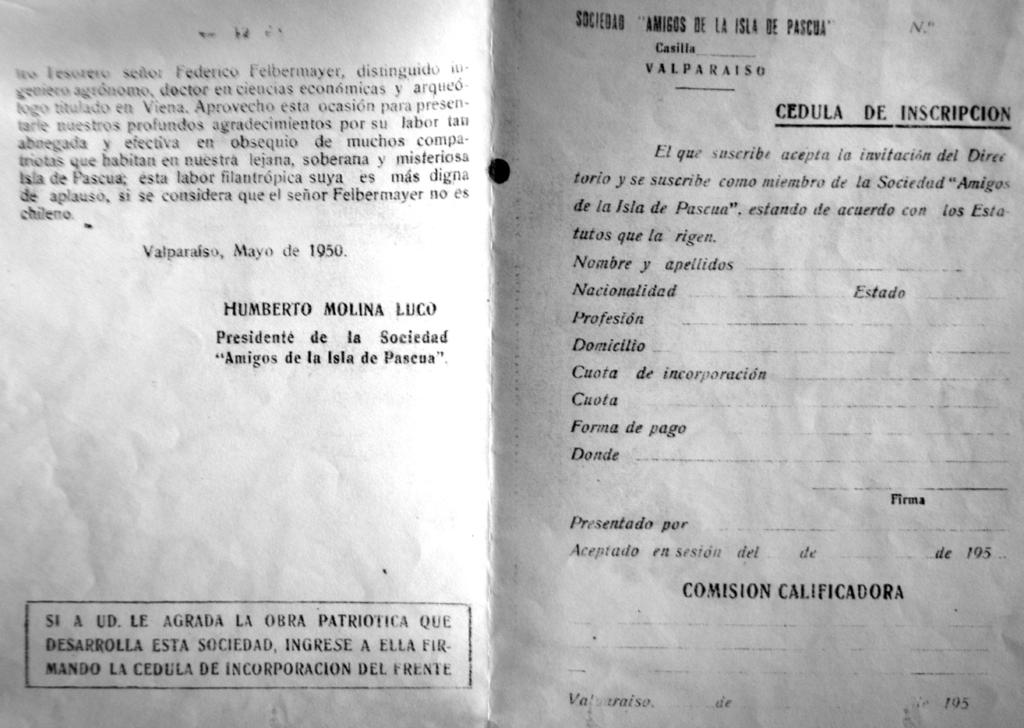 In early 1950, the Sociedad de Amigos de Isla de Pascua began sending annual consignments of food, clothing, and medications for the lepers (Figure 3).