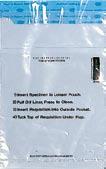 10 lbs UF95-600 UF95-610 CLEAR NON BIOHAZARD double pocket (3 Wall) bag Press and Close liquid-tight, secure sample closure Includes separate document pocket Printed with