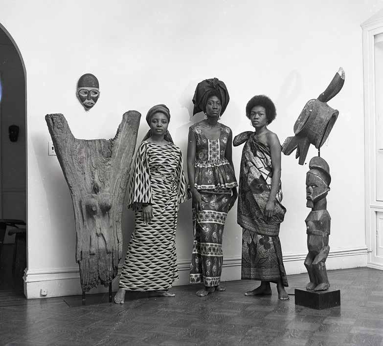 Grandassa models, Merton Simpson Gallery, c. 1967. Jean Gumbs, Brenda Deaver, Noumsa Brath, and Clara Lewis photographed in Minars furniture store on West 125th Street, c. 1964.