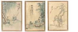 Property from a Canadian Collection $300-500 699 Two Ink and Color Paintings on Paper Scrolls QING DYNASTY the irst depicting various