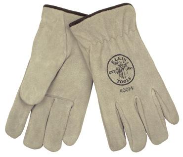 41 Cowhide Driver s Gloves to your thumb and hand. Gray color. Tough, durable, sueded cowhide leather.