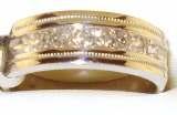 1.26 CARAT MEN S WHITE GOLD DIAMON RING- 14K white gold diamond mill grain ring featuring: 7 Princess Cuts, Channel Setting, 1.26 ct.