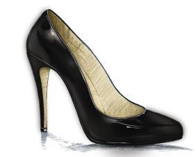 BLACK HEELS An enclosed heel in patent leather is great with dresses or trousers.