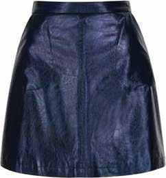 STYLE: YASS02 DESCRIPTION: PU A-line mini skirt COLOURS: Navy LENGTH: 46cm POCKETS: Yes FIT: A-line