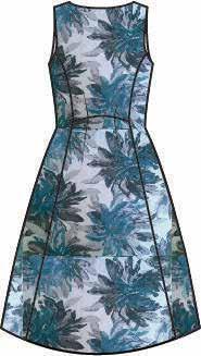 STYLE: YADP17 DESCRIPTION: Floral A-line Jacquard dress COLOURS: Teal SLEEVE: Sleeveless LENGTH: 89cm FIT: