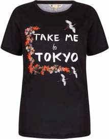 94% Polyester 6% Elastane STYLE: YATT41 DESCRIPTION: Tokyo printed T-shirt COLOURS: Black SLEEVE: