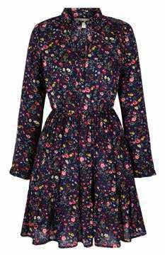 INTO THE WOODS A/W COLLECTION 2016 STYLE: YADD62 DESCRIPTION: Floral printed tea dress COLOURS: Navy SLEEVE: Long
