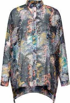 INTO T HE WOODS A/W COLLECTION 2016 STYLE: YATT22 DESCRIPTION: Oversized printed chiffon Shirt COLOURS: Multi SLEEVE: Long sleeves