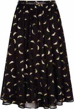 DESCRIPTION: Georgette 100% Polyester STYLE: YASS19 DESCRIPTION: Fern foil printed pleated skirt