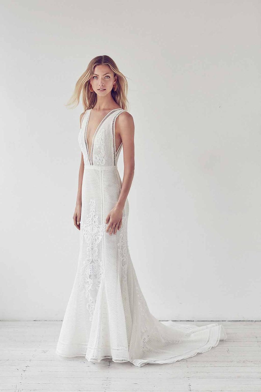 Ascension Gown IL37 Exclusively hand embroidered lace over