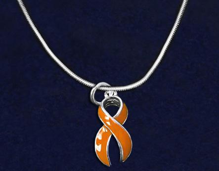 Orange Ribbon Earrings and Necklaces Hanging Orange Ribbon Earrings.