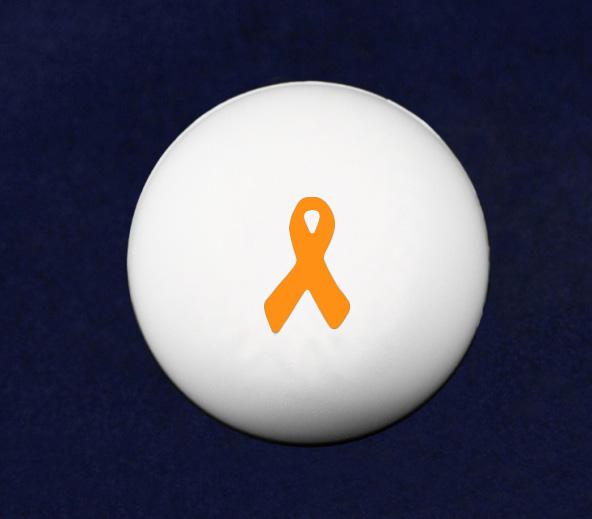 Small Ribbon Magnet - Find The Cure. Each 4 inch orange ribbon magnet has the words Find The Cure.