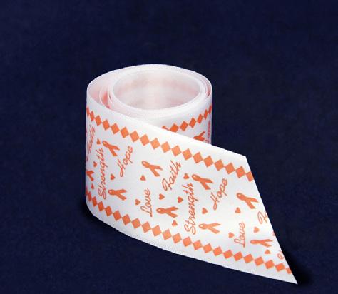 (ST-03-5) Qty: 100/roll. Orange Ribbon Banner.