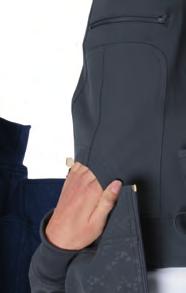 pockets; and an outer sleeve