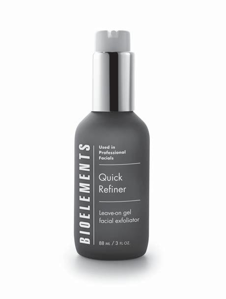 Scrubs + Peels 1 Quick Refiner Leave-on gel facial exfoliator For skin that is: Very Dry, Dry, Combination, Oily, Very Oily What it is: Leave-on gel exfoliant that visibly smoothes skin with powerful
