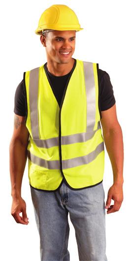 DUAL STRIPE SOLID VEST 2 Flame Resistant 3M Scotchlite Reflective Material: Two 360 horizontal stripes, two vertical stripes 100% ANSI Modacrylic Arc Rating: ATPV = 5.