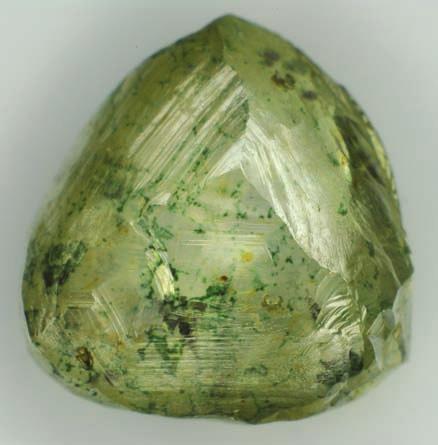 3-36: Dodecahedral macle from Brazil with numerous green