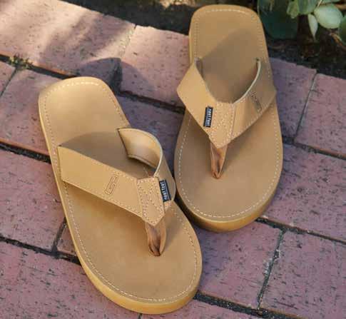JAMAICA Premium Flip Flop 18 mm EVA/rubber sole with recessed foot bed, arch support and toe lift. Embroidered microfiber faux suede fabric straps.