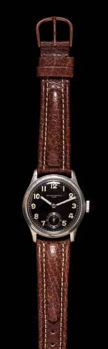 26* A German Army WWII Steel Wristwatch, Record Watch Co. 33.