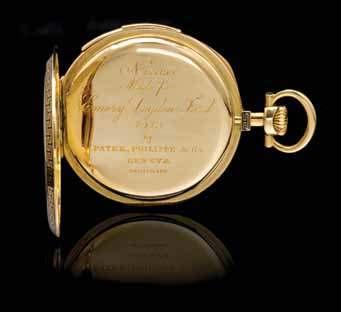 91 An 18 Karat Yellow Gold Open Face Minute Repeater Pocket Watch, Patek Philippe, Circa 1912, 47.