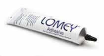 components in the LOMEY Design Systems Line Dries clear and is completely waterproof *Apply adhesive to perimeter of piece being secured.