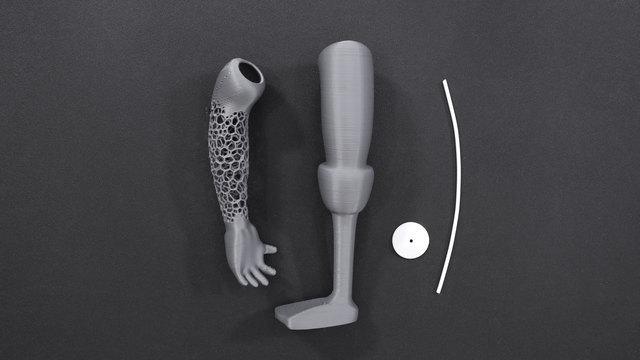 3D Printing 3D Printed Parts The limb sockets are held in place using a 17.5cm (7in.) piece of NinjaFlex, but you could also use elastic string. Download STLs https://adafru.