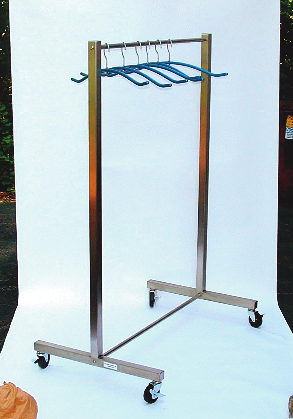 Apron Racks Roll-Away Designed with sturdy casters for easy storage and mobility.