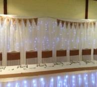 backdrop with fairylights up to 9 metres in