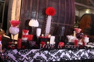 and coloured border as well as Love is Sweet sign and chocolates based on approximately 130gm per