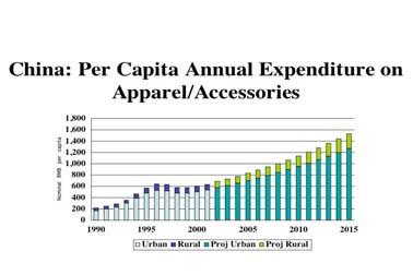 China: Per Capita Annual Expenditure on Apparel/Accessories China: Outlook