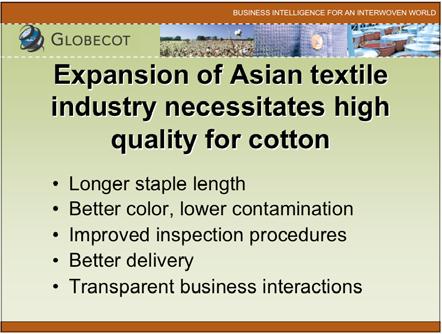 Also, survey results provide valuable insights for maintaining the export business Expansion of Asian textile