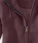 4-ounce 100% polyester sherpa lining Zip-front with attached three-piece hood Front