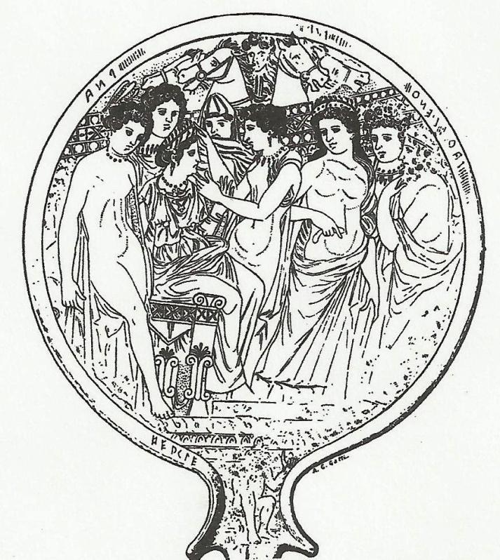 Figure 36: Toilet of Helen mirror. Todi, 300BCE.