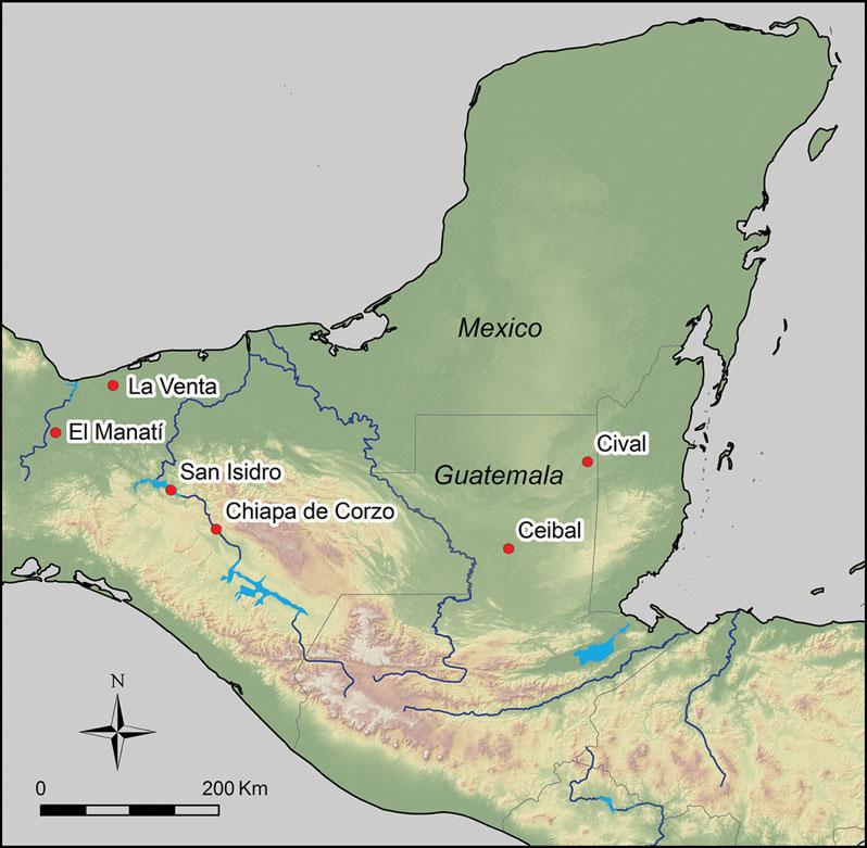 Kazuo Aoyama et al. Figure 1. Map of southern Mesoamerica showing the locations of Ceibal and the sites discussed in the text. were used for wood carving.