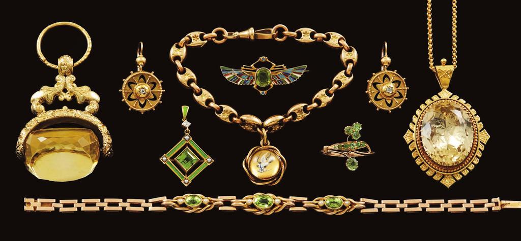 Page Two: Monumental 15ct Georgian Citrine Spinner...$4,350 Victorian Etoile Earrings With Diamonds...$2,990 15ct Peridot & Pearl Bracelet c1915.