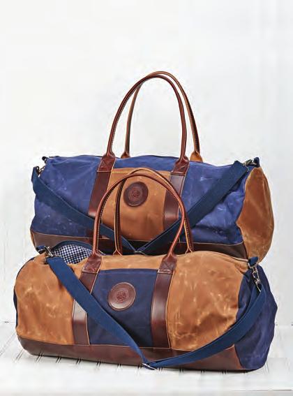 - Large Duffle Bag with Ribbon Trim Waxed Canvas Lined in