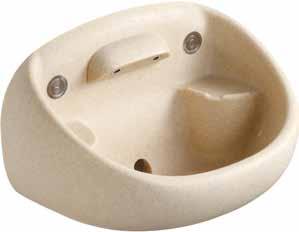 Manufactured from solid surface material Concealed fixings Shrouded basin supply Handrinse E8942 Sandringham 21 48cm corner handrinse basin, 2 tapholes with overflow and chainstay hole E8976