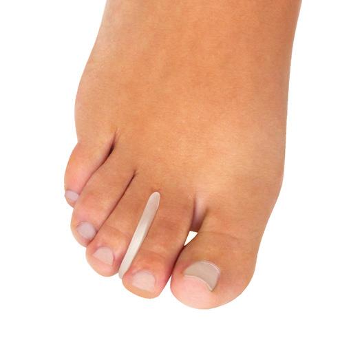 and, aligns toes Helps correct overlapping toes Divides